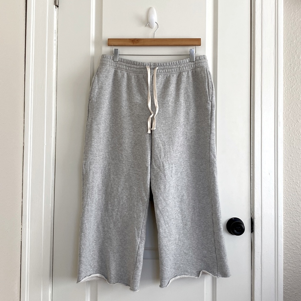 Girlfriend Collective 50/50 Wide Leg Sweatpants in Heather Gray | XL